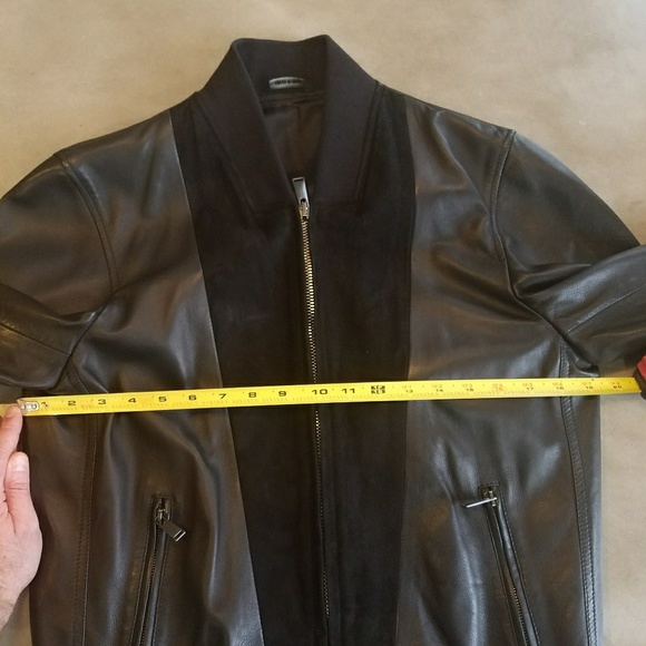 Kent and Curwen leather bomber jacket